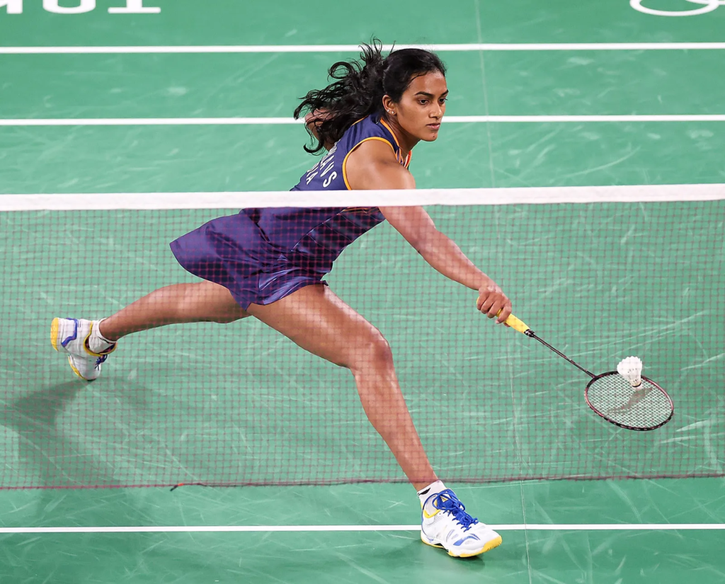 Badminton lunge.